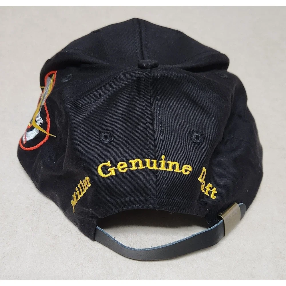 Vintage Rusty Wallace Miller Genuine Draft NASCAR Hat #2 Racing Cap Black Yellow
